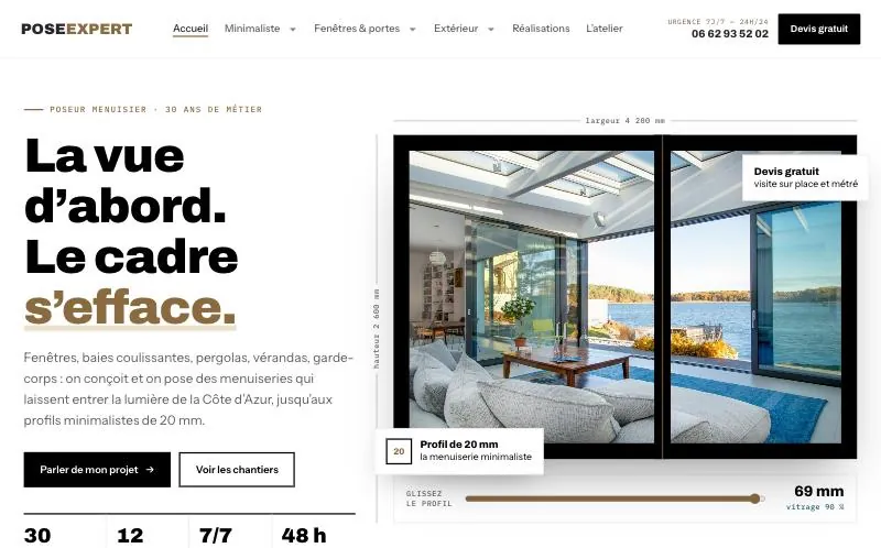Création de site internet pour artisan : Site Pose Expert, menuisier