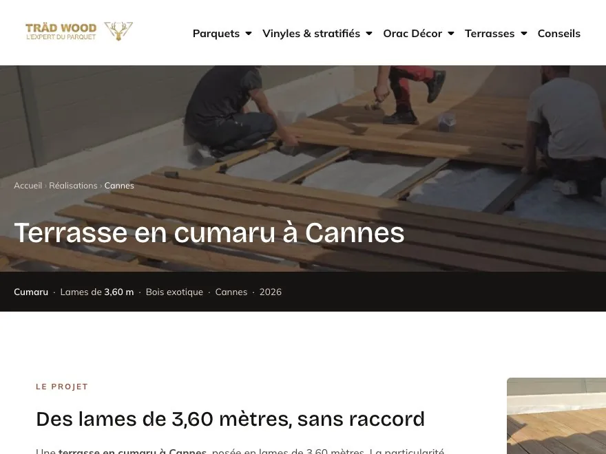 Site Träd Wood créé par Côté Site