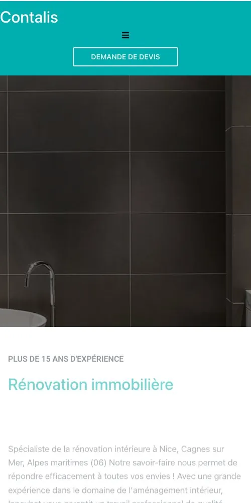 Site Contalis sur téléphone