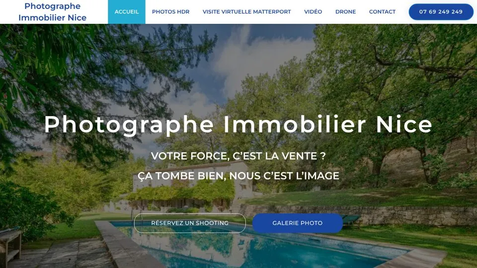 Site Photographe Immobilier Nice créé par Côté Site