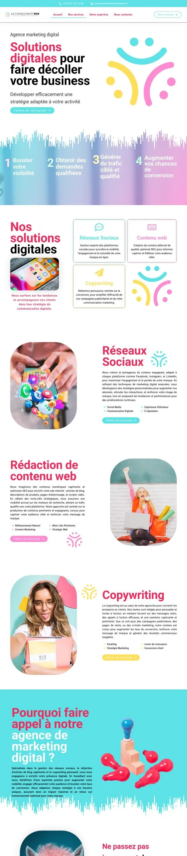Site La Consultante Web sur téléphone