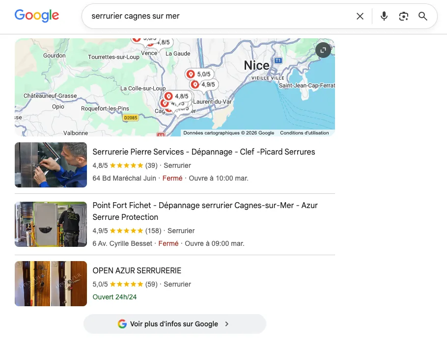 Pierre Services en tête de Google