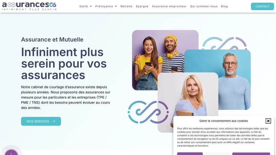 Site Assurances 06 réalisé par Côté Site