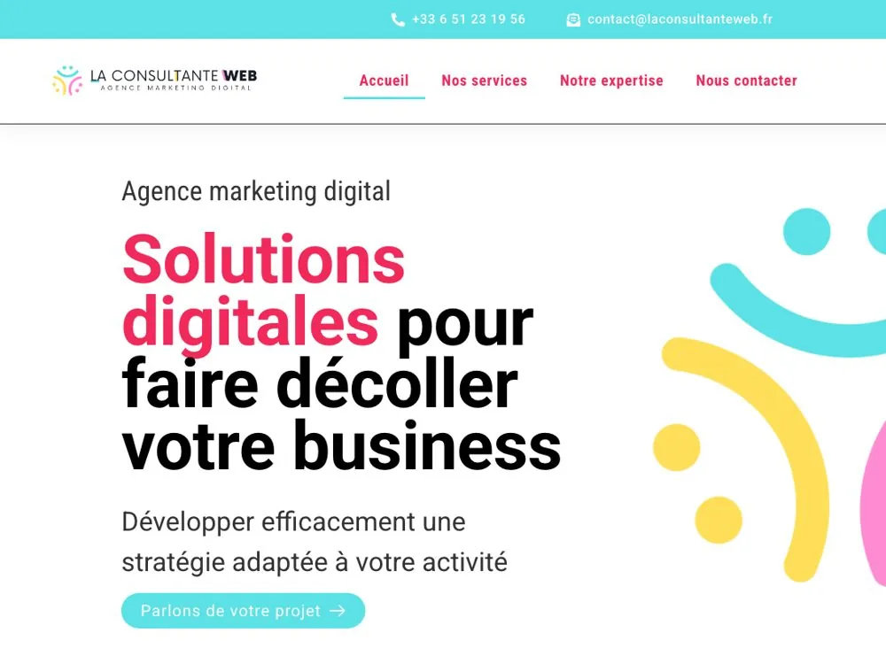 Site La Consultante Web réalisé par Côté Site