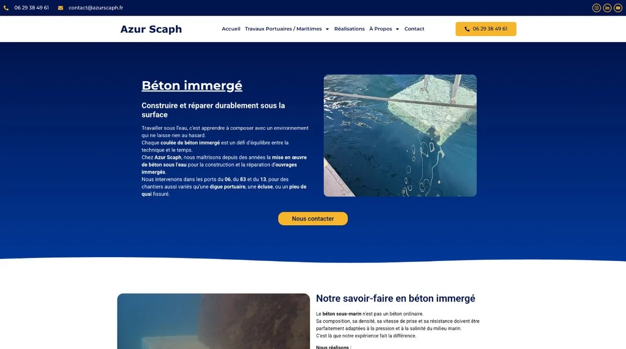 Azur Scaph : Page Béton immergé