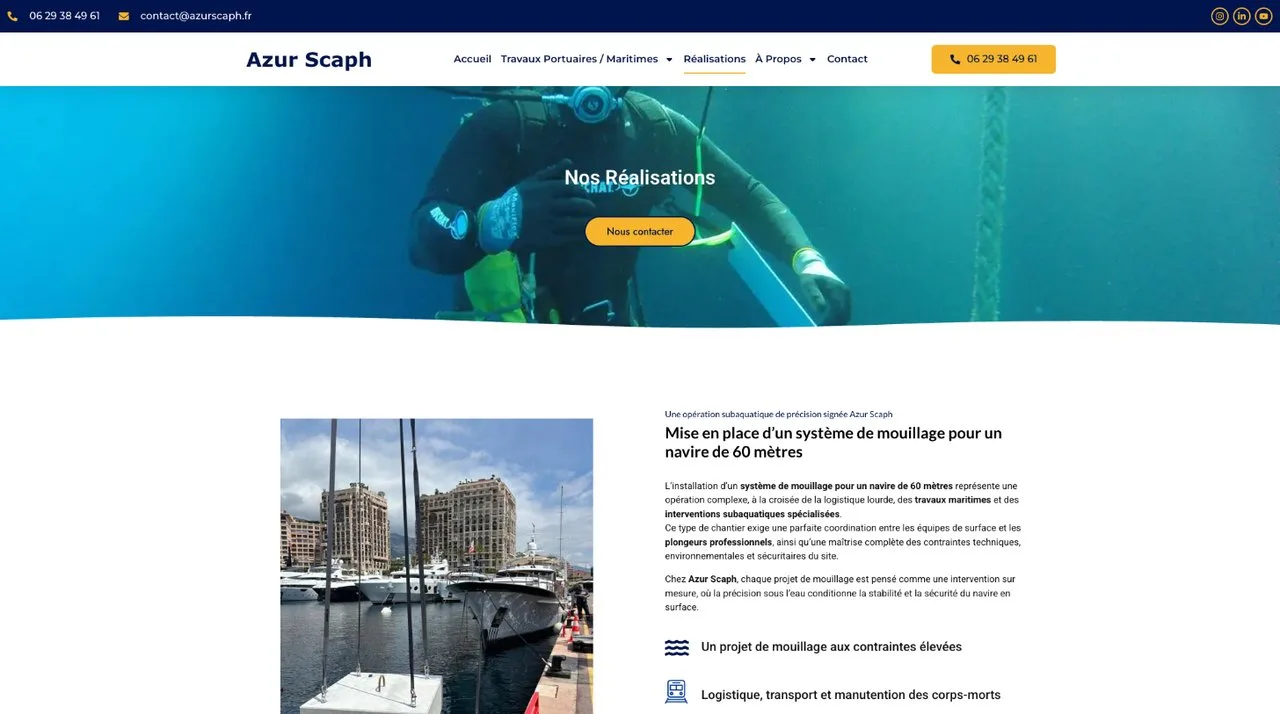 Azur Scaph : Page Réalisations