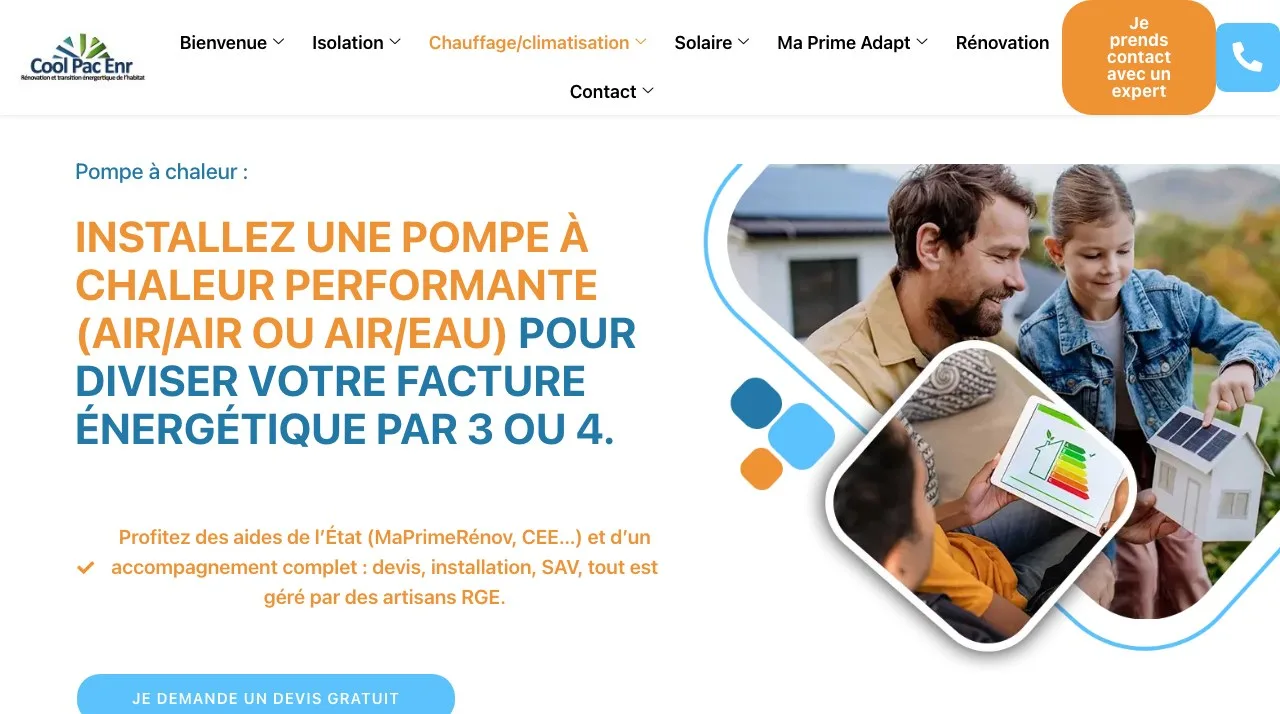 Coolpac ENR : Page Pompe à chaleur