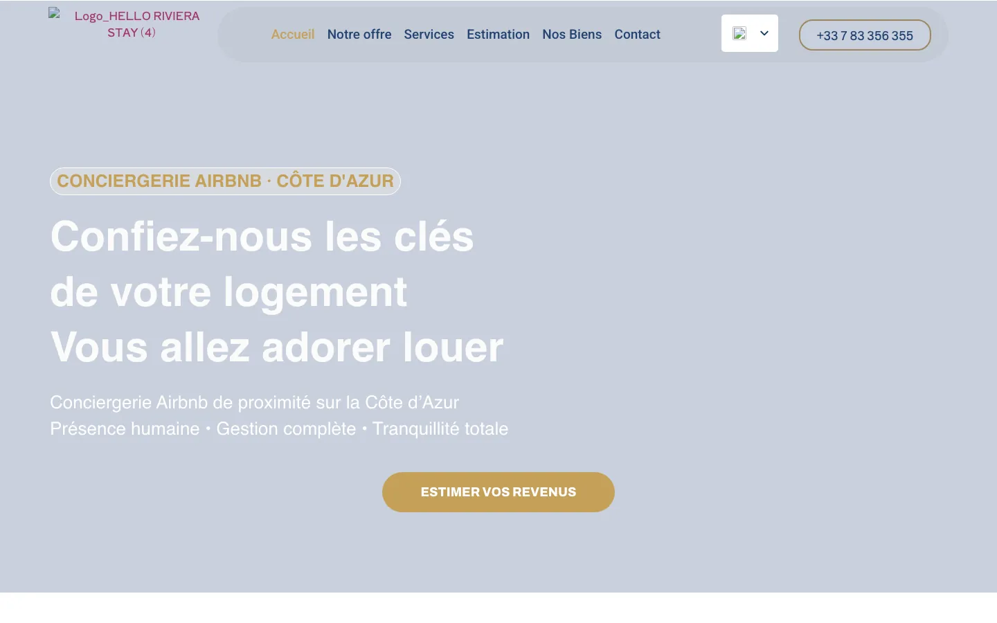 Hello Riviera Stay : La première version du site