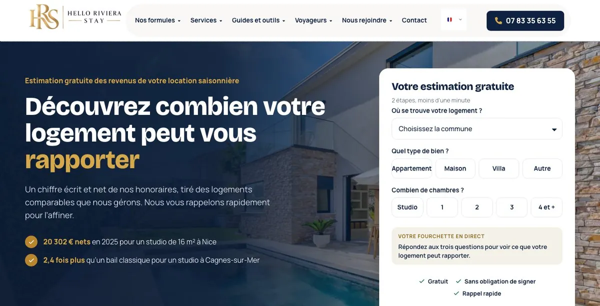 Hello Riviera Stay : Outil : estimation gratuite des revenus