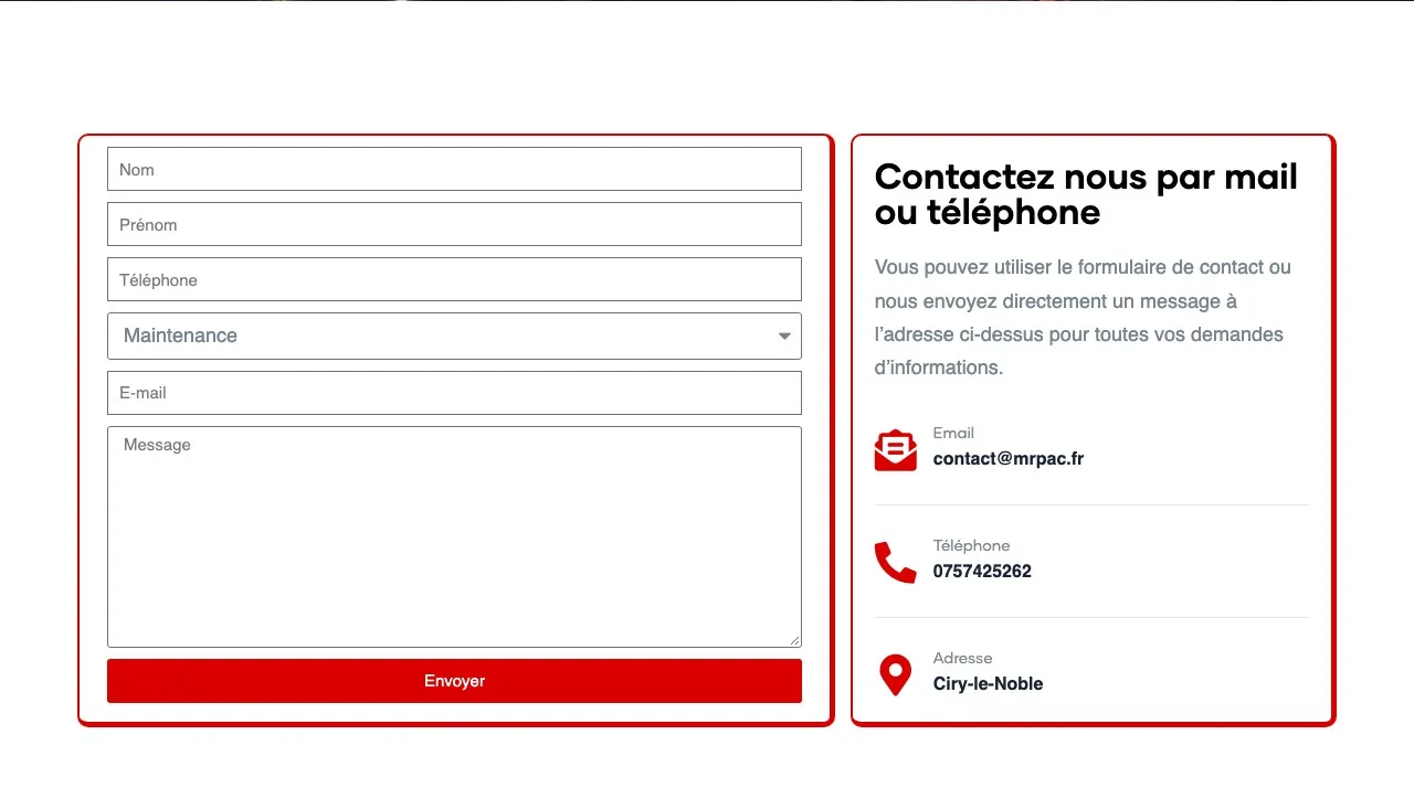 Mrpac : Page Demande de devis