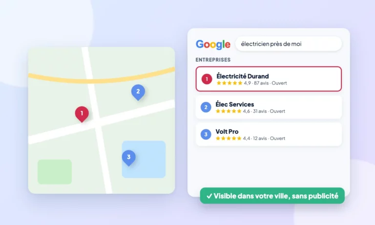 Schéma : Référencement local : être visible dans votre ville sans publicité