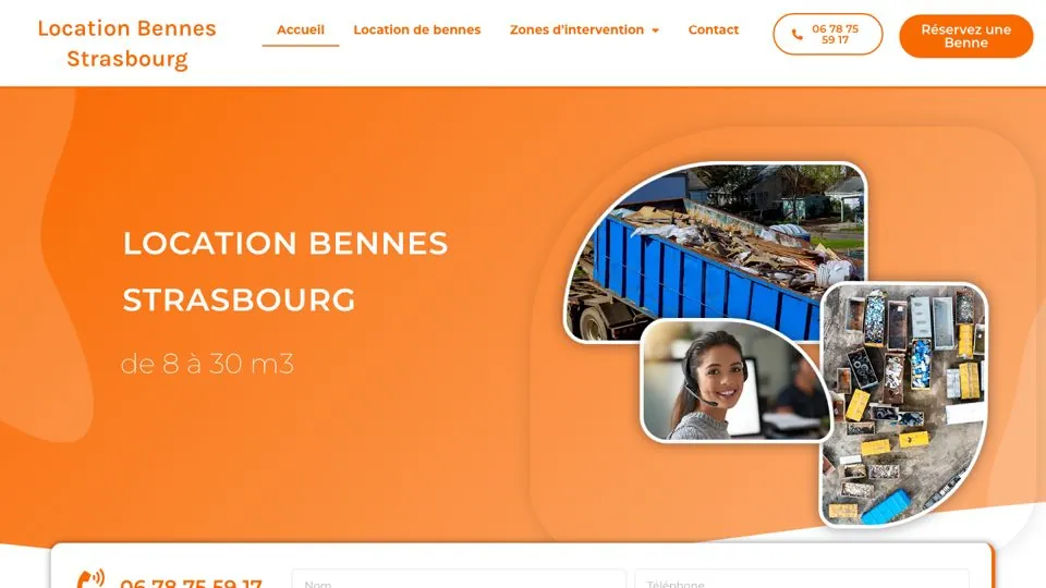 Site Louer une benne créé par Côté Site