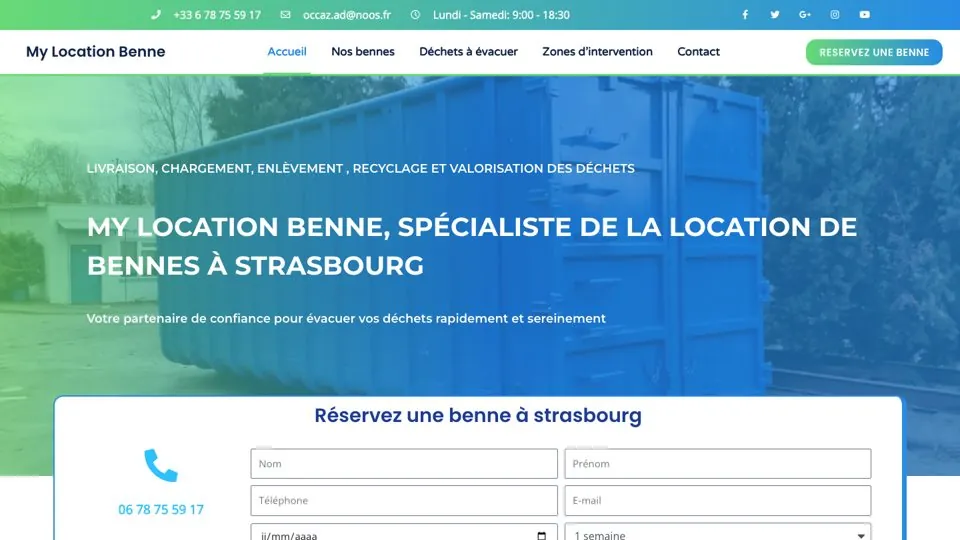 Site My Location Benne créé par Côté Site